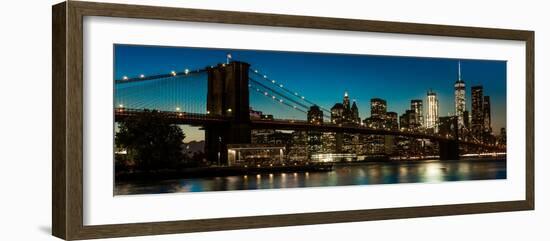 Brooklyn Bridge and Manhattan Skyline, NY, NY at Sunset-null-Framed Photographic Print