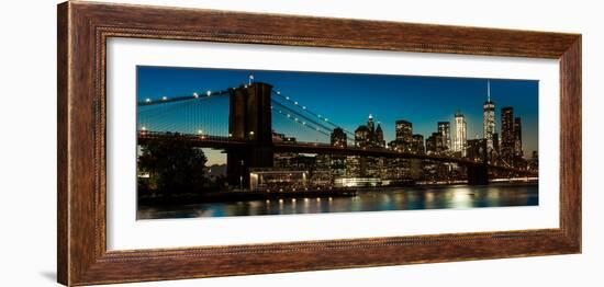 Brooklyn Bridge and Manhattan Skyline, NY, NY at Sunset-null-Framed Photographic Print