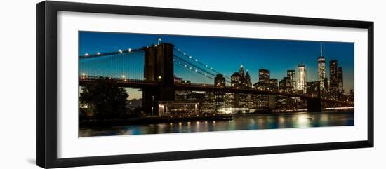 Brooklyn Bridge and Manhattan Skyline, NY, NY at Sunset-null-Framed Photographic Print