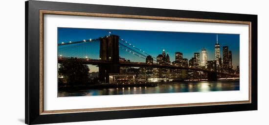 Brooklyn Bridge and Manhattan Skyline, NY, NY at Sunset-null-Framed Photographic Print