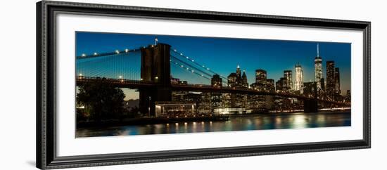 Brooklyn Bridge and Manhattan Skyline, NY, NY at Sunset-null-Framed Photographic Print