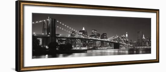 Brooklyn Bridge and Manhattan Skyline-Graeme Purdy-Framed Art Print