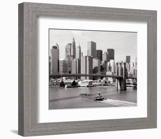 Brooklyn Bridge and Manhattan Skyline-Alan Schein-Framed Art Print