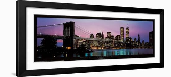 Brooklyn Bridge and New York City Skyline-Richard Sisk-Framed Art Print