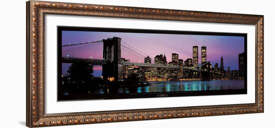 Brooklyn Bridge and New York City Skyline-Richard Sisk-Framed Art Print