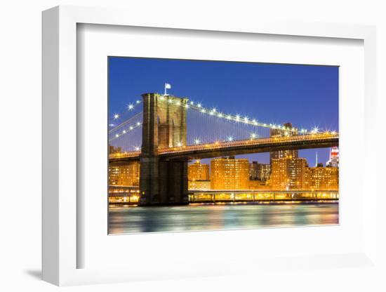 Brooklyn Bridge at Dusk, New York City-vichie81-Framed Photographic Print