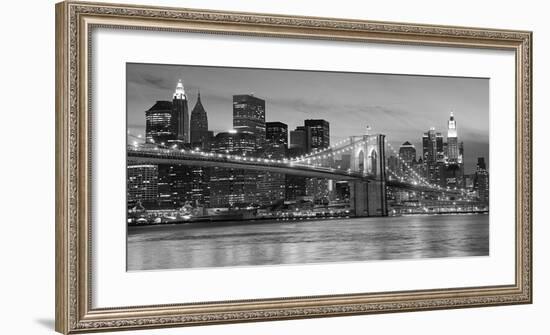 Brooklyn Bridge at Night-null-Framed Art Print