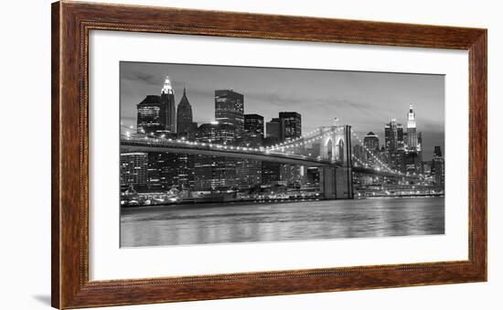 Brooklyn Bridge at Night-null-Framed Art Print