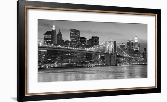 Brooklyn Bridge at Night-null-Framed Art Print