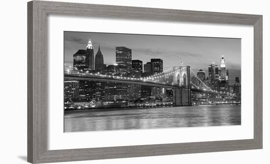 Brooklyn Bridge at Night-null-Framed Art Print