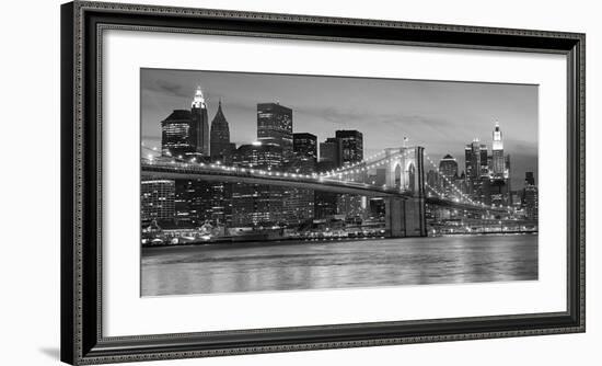 Brooklyn Bridge at Night-null-Framed Art Print