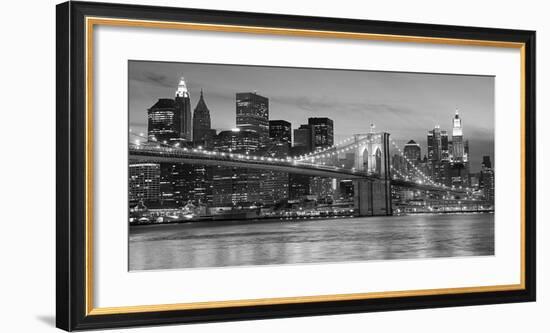 Brooklyn Bridge at Night-null-Framed Art Print