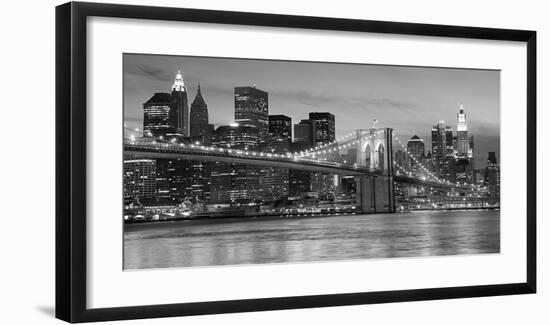 Brooklyn Bridge at Night-null-Framed Art Print