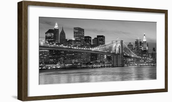 Brooklyn Bridge at Night-null-Framed Art Print