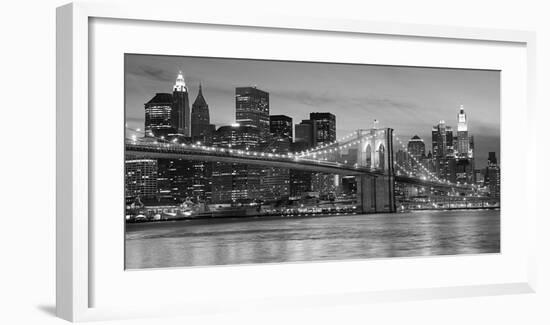 Brooklyn Bridge at Night-null-Framed Art Print