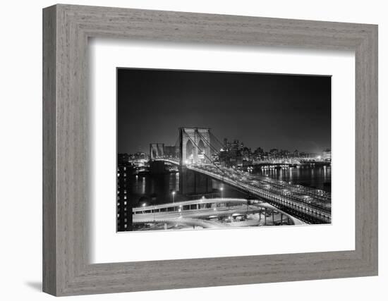 Brooklyn Bridge at Night-Philip Gendreau-Framed Photographic Print