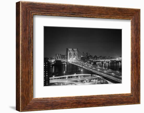 Brooklyn Bridge at Night-Philip Gendreau-Framed Photographic Print