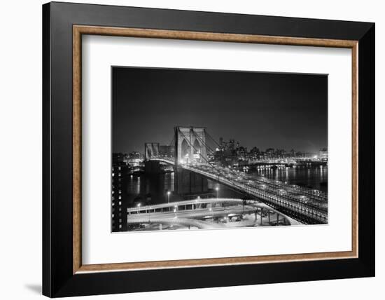 Brooklyn Bridge at Night-Philip Gendreau-Framed Photographic Print