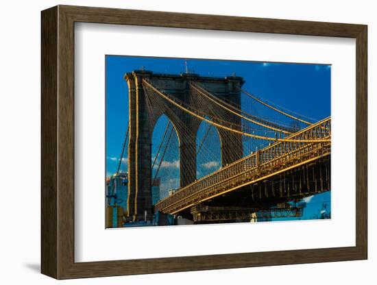 Brooklyn Bridge at sunset, NY NY - in black and white-null-Framed Photographic Print