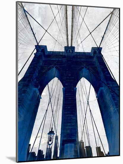Brooklyn Bridge Blue-null-Mounted Premium Giclee Print