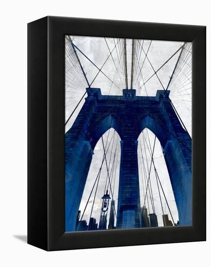 Brooklyn Bridge Blue-null-Framed Premier Image Canvas