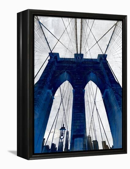 Brooklyn Bridge Blue-null-Framed Premier Image Canvas