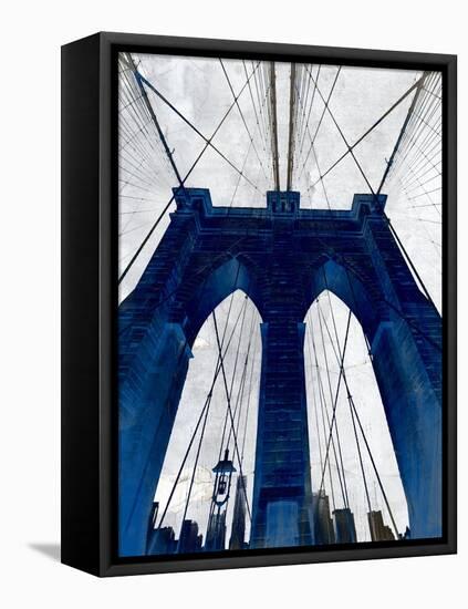 Brooklyn Bridge Blue-null-Framed Premier Image Canvas