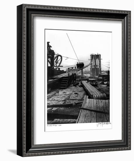 Brooklyn Bridge, c.1878-null-Framed Art Print