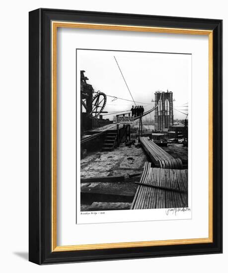 Brooklyn Bridge, c.1878-null-Framed Art Print