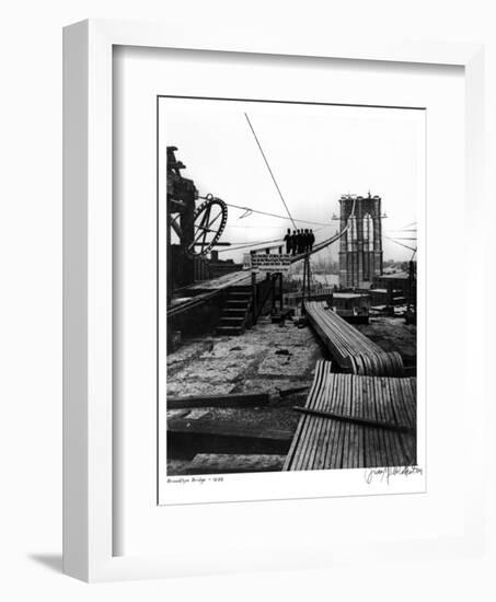 Brooklyn Bridge, c.1878-null-Framed Art Print