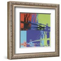Brooklyn Bridge, c.1983 (Orange, Blue, Lime)-Andy Warhol-Framed Art Print