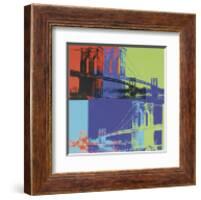 Brooklyn Bridge, c.1983 (Orange, Blue, Lime)-Andy Warhol-Framed Art Print