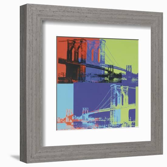 Brooklyn Bridge, c.1983 (Orange, Blue, Lime)-Andy Warhol-Framed Art Print