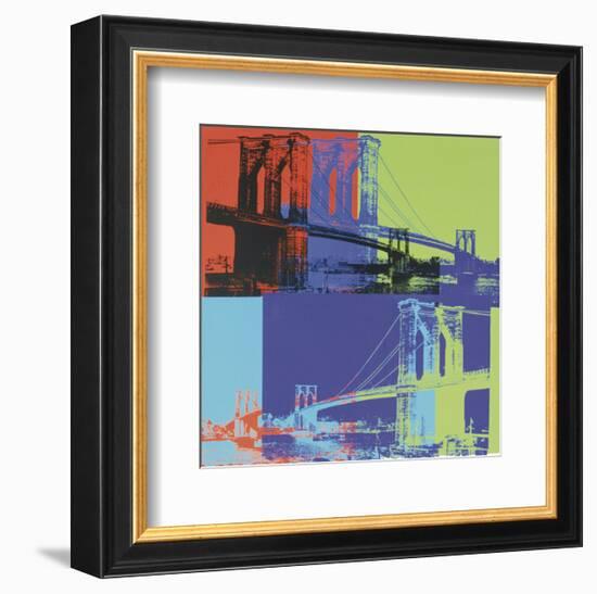 Brooklyn Bridge, c.1983 (Orange, Blue, Lime)-Andy Warhol-Framed Art Print