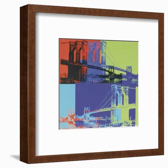 Brooklyn Bridge, c.1983 (Orange, Blue, Lime)-Andy Warhol-Framed Art Print