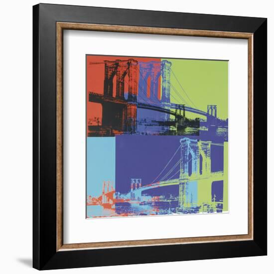 Brooklyn Bridge, c.1983 (Orange, Blue, Lime)-Andy Warhol-Framed Giclee Print