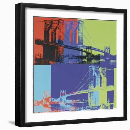 Brooklyn Bridge, c.1983 (Orange, Blue, Lime)-Andy Warhol-Framed Giclee Print