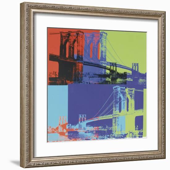 Brooklyn Bridge, c.1983 (Orange, Blue, Lime)-Andy Warhol-Framed Giclee Print