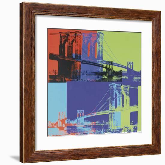 Brooklyn Bridge, c.1983 (Orange, Blue, Lime)-Andy Warhol-Framed Giclee Print