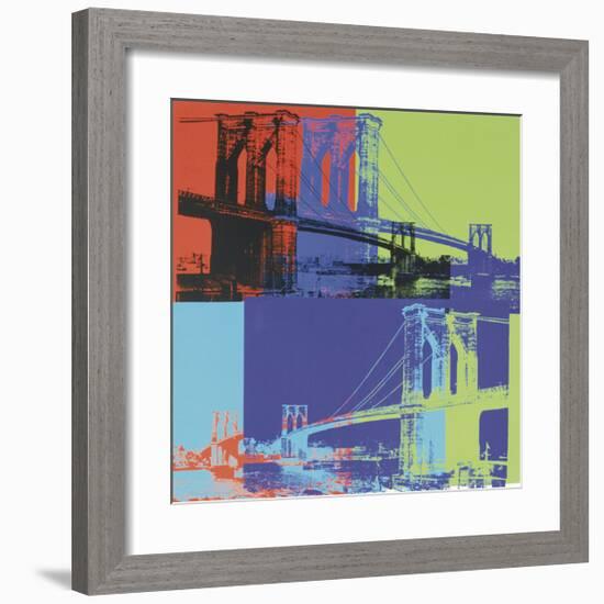 Brooklyn Bridge, c.1983 (Orange, Blue, Lime)-Andy Warhol-Framed Giclee Print