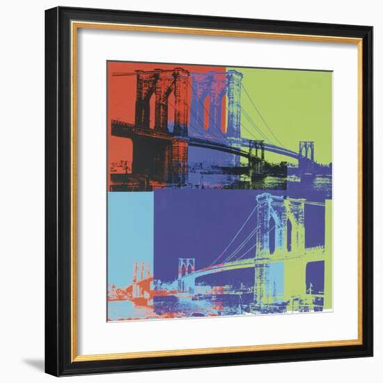 Brooklyn Bridge, c.1983 (Orange, Blue, Lime)-Andy Warhol-Framed Giclee Print