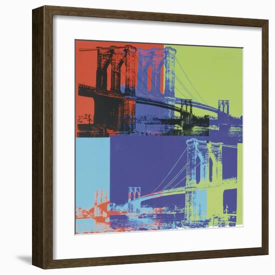 Brooklyn Bridge, c.1983 (Orange, Blue, Lime)-Andy Warhol-Framed Giclee Print