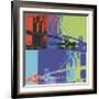 Brooklyn Bridge, c.1983 (Orange, Blue, Lime)-Andy Warhol-Framed Giclee Print