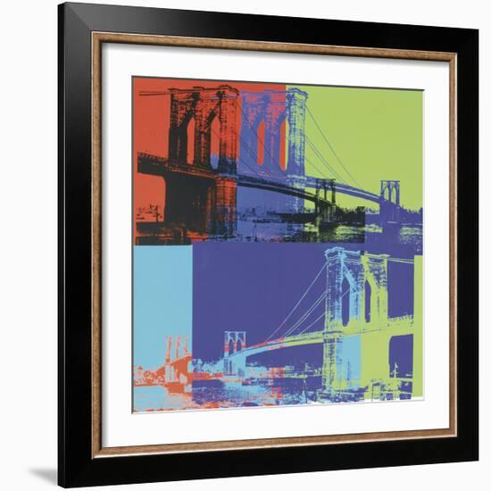 Brooklyn Bridge, c.1983 (Orange, Blue, Lime)-Andy Warhol-Framed Giclee Print