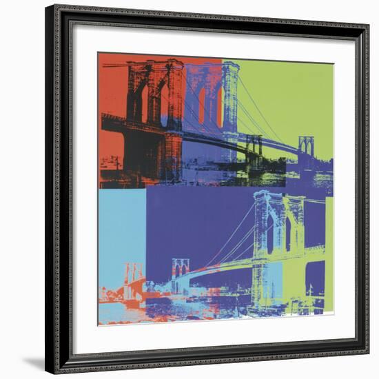 Brooklyn Bridge, c.1983 (Orange, Blue, Lime)-Andy Warhol-Framed Giclee Print