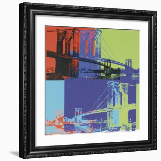 Brooklyn Bridge, c.1983 (Orange, Blue, Lime)-Andy Warhol-Framed Giclee Print