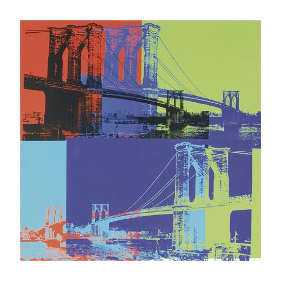 Brooklyn Bridge C 19 Orange Blue Lime Giclee Print Andy Warhol Art Com