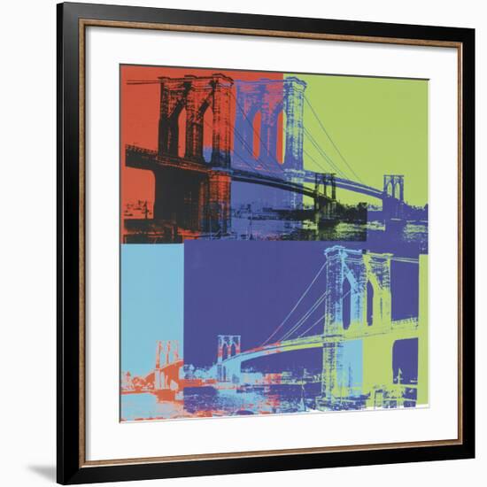 Brooklyn Bridge, c.1983 (Orange, Blue, Lime)-Andy Warhol-Framed Giclee Print