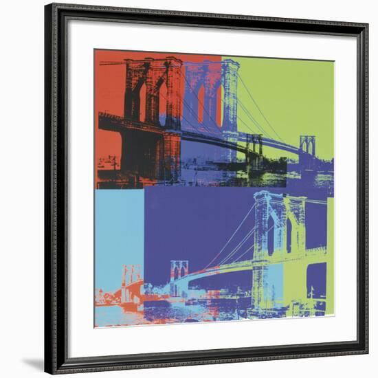 Brooklyn Bridge, c.1983 (Orange, Blue, Lime)-Andy Warhol-Framed Giclee Print