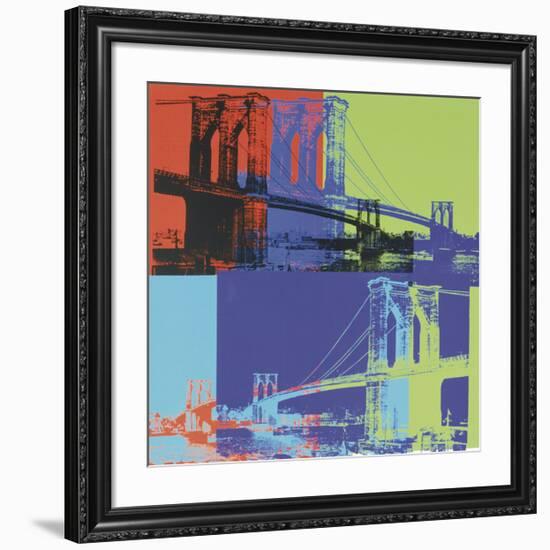 Brooklyn Bridge, c.1983 (Orange, Blue, Lime)-Andy Warhol-Framed Giclee Print